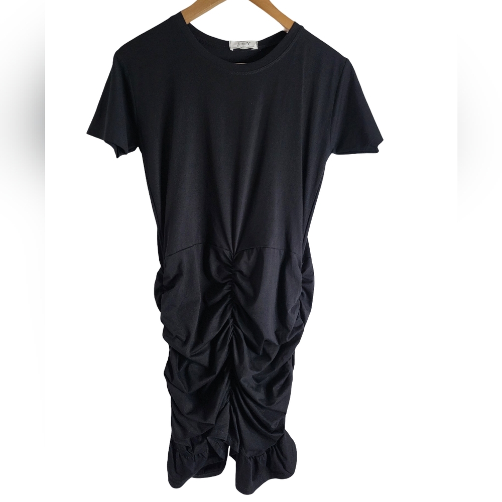 Black Ruched Mini Dress